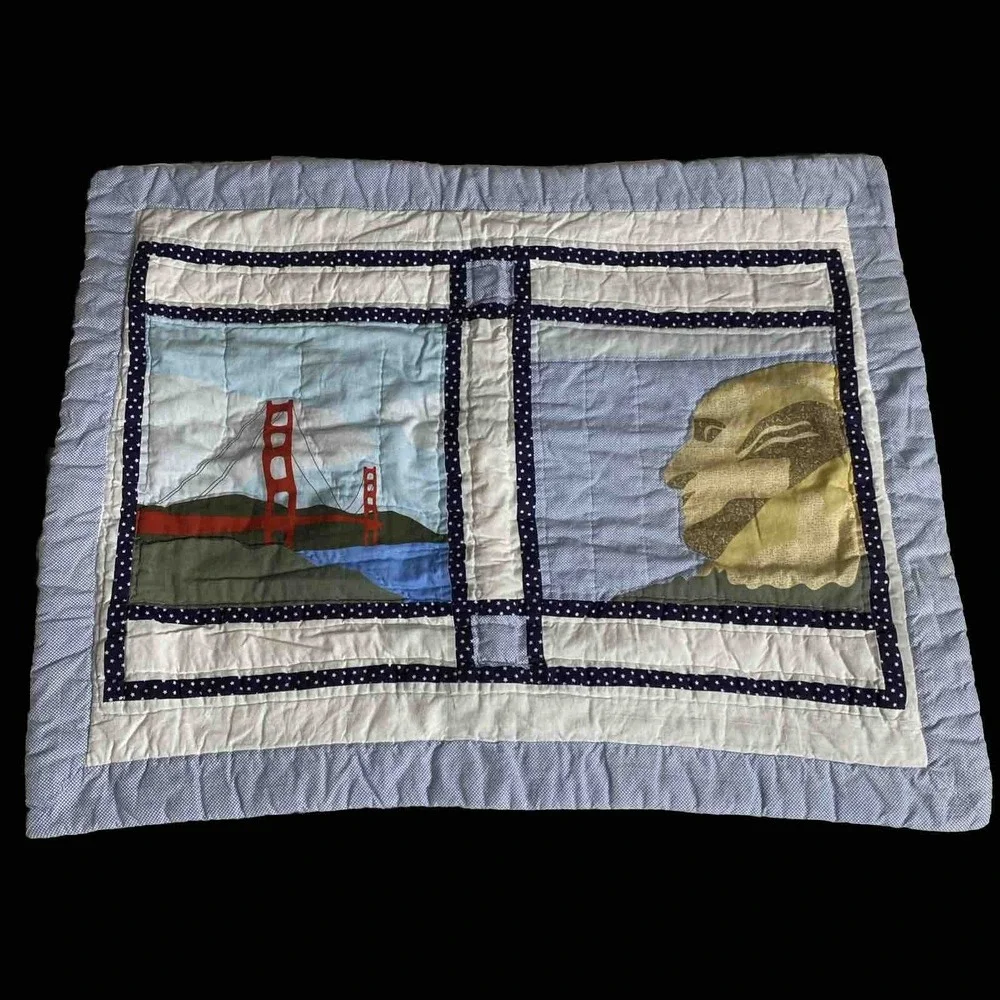 Sunham Home Quilted Pillow Sham Golden Gate Bridge Mt Rushmore 20x26